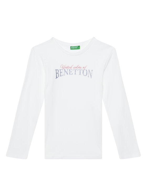 United Colors Of Benetton Bluzka 3I9WC10MY Biały Regular Fit