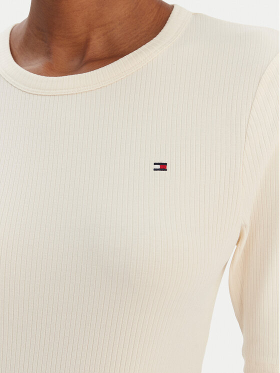 Tommy Hilfiger Tommy Hilfiger Tricou WW0WW47308 Écru Slim Fit