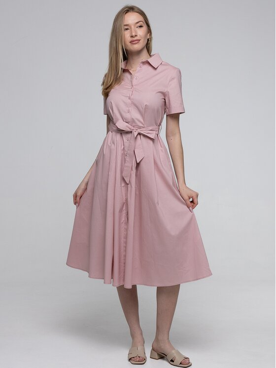 Perso Perso Sukienka letnia RBE265729F Różowy Regular Fit