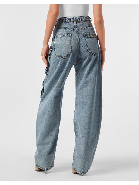 PHILIPP PLEIN PHILIPP PLEIN Jeansy 24731 Niebieski jasny Cargo Fit