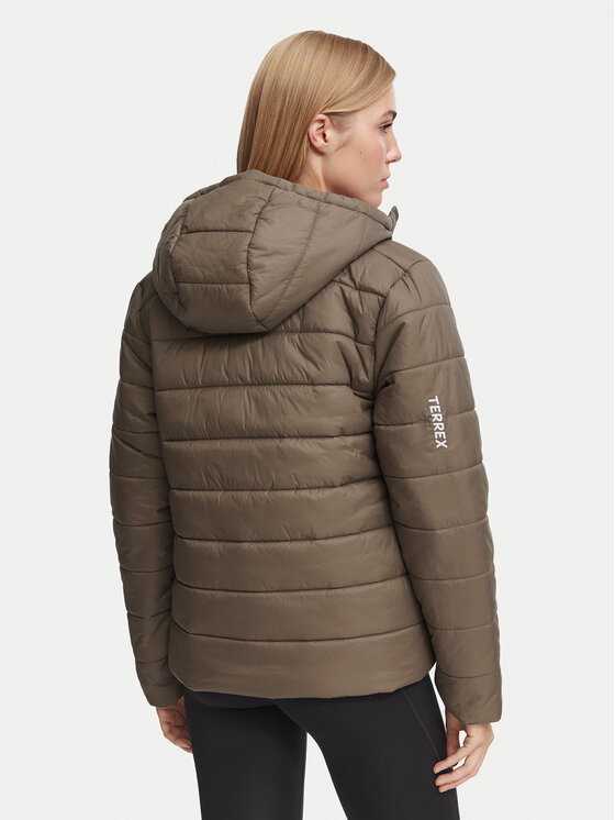 adidas adidas Kurtka outdoor Terrex Multi Essentials Climawarm Insulated Hooded Jacket KX4232 Brązowy Regular Fit