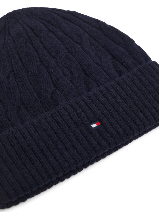 Tommy Hilfiger Tommy Hilfiger Шапка Th Flag Cable AM0AM14859 Тъмносин