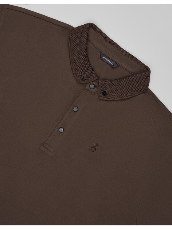 Borgio Borgio Polo Matteo 01 Brązowy Classic Fit