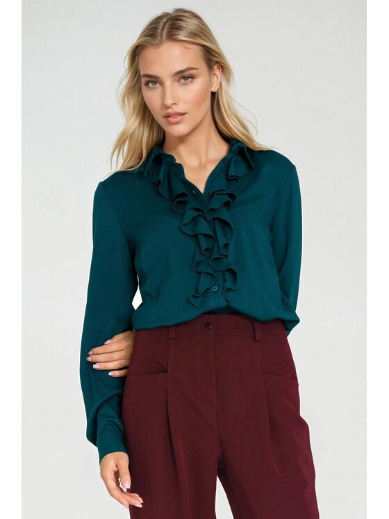 NIFE NIFE Halenka B202 Zelená Classic Fit