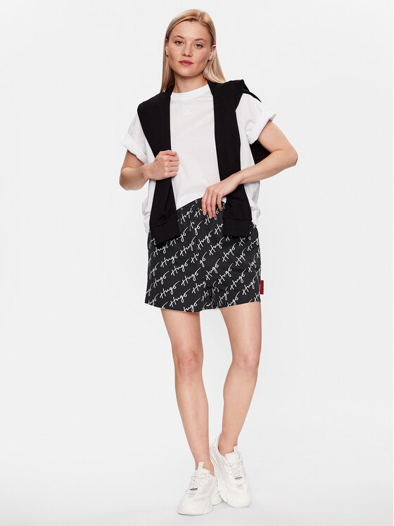 HUGO Hugo Šortky z materiálu Nasinde 50486339 Černá Regular Fit