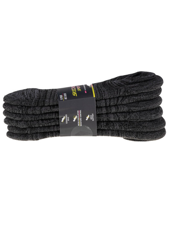 Skechers Skechers Skarpety krótkie Skechers 6pk Womens 1/2 Terry Socks Szary