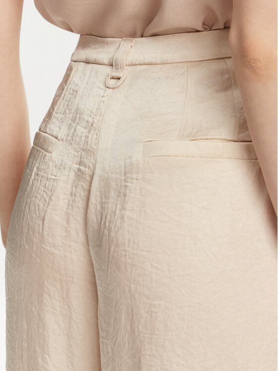 Marella Marella Spodnie palazzo Silico 2513131125 Écru Wide Leg