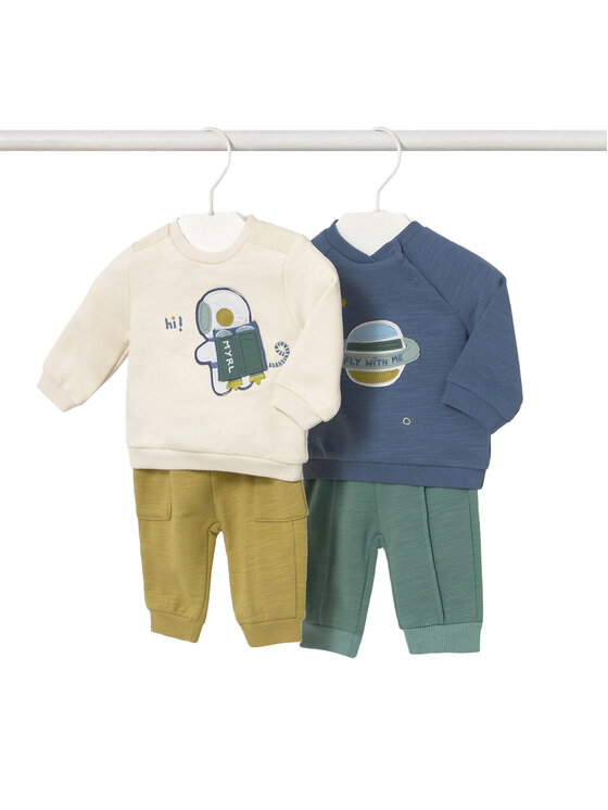 Mayoral Komplet 2 par spodni dresowych i 2 bluz 2639 Zielony Regular Fit
