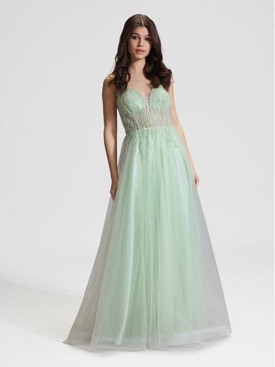 Hey Kyla Hey Kyla Rochie de seară 5AG005HK Verde Regular Fit