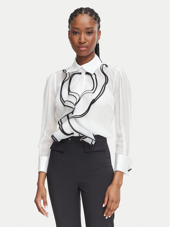 Elisabetta Franchi Elisabetta Franchi Koszula CA-210-67E2-V490 Biały Regular Fit