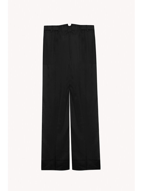 Epuzer Epuzer Pantaloni di tessuto Transparent organza Nero Loose Leg