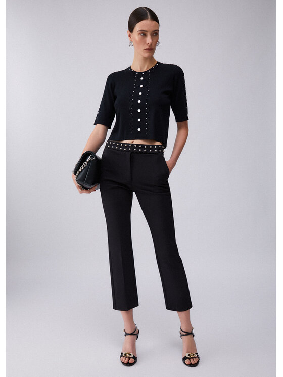 Liu Jo Liu Jo Spodnie materiałowe WA6106T252722222 Czarny Slim Fit