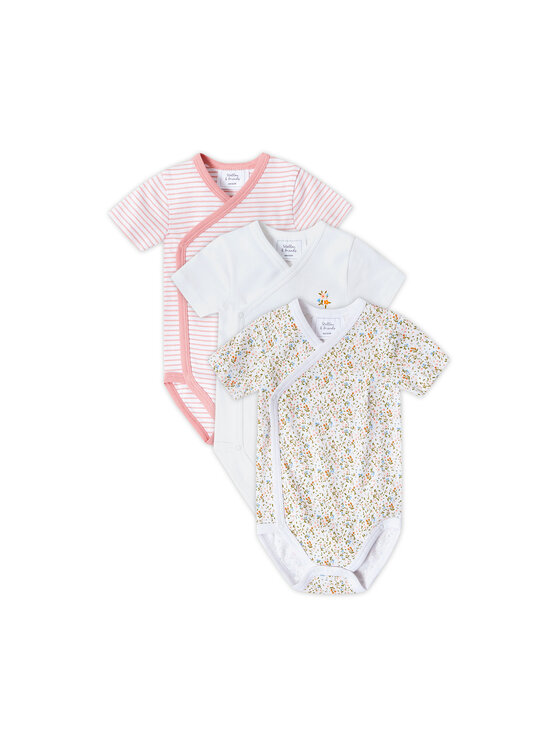 Stellou & friends Stellou & friends Komplet body dziecięcych Short Sleeve CROSS-BODY Różowy