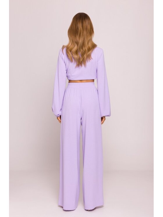 Made of Emotion Made of Emotion Spodnie materiałowe M862 Fioletowy Wide Leg