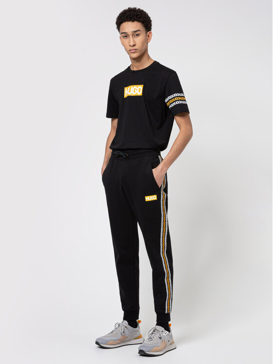 HUGO Hugo Marškinėliai Dake 50448862 Juoda Regular Fit