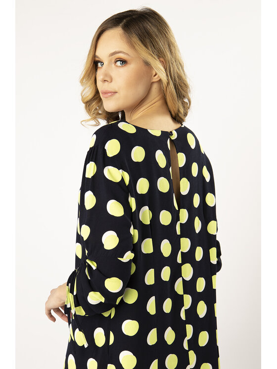 QUIOSQUE QUIOSQUE Šaty BIG DOTSY DRESS Tmavomodrá Regular Fit