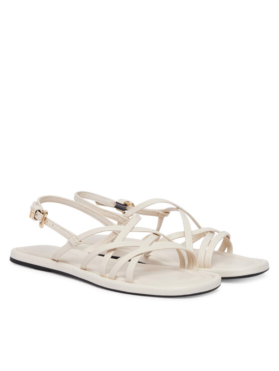 Tommy Hilfiger Tommy Hilfiger Sandali Flat Strappy FW0FW09220 Kremna