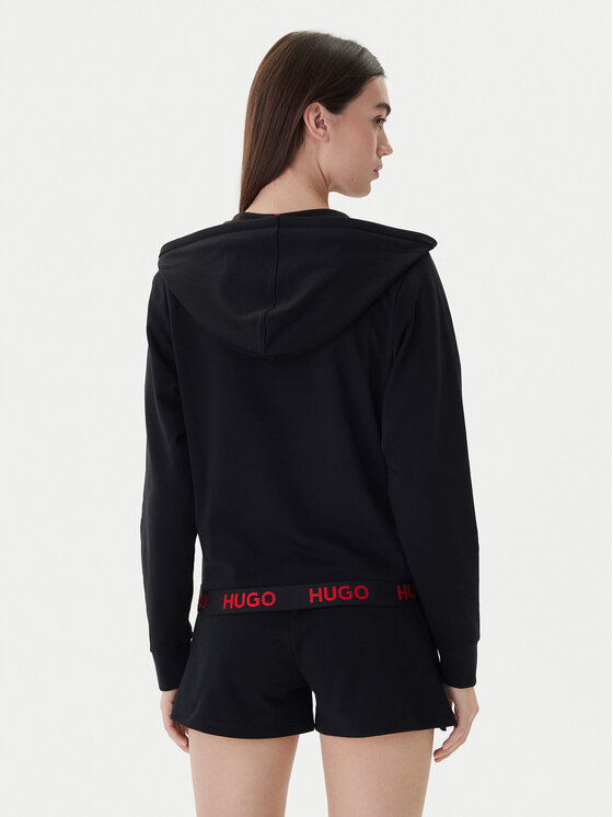 HUGO Hugo Džemperis ar kapuci Sporty Logo 50520504 Melns Relaxed Fit