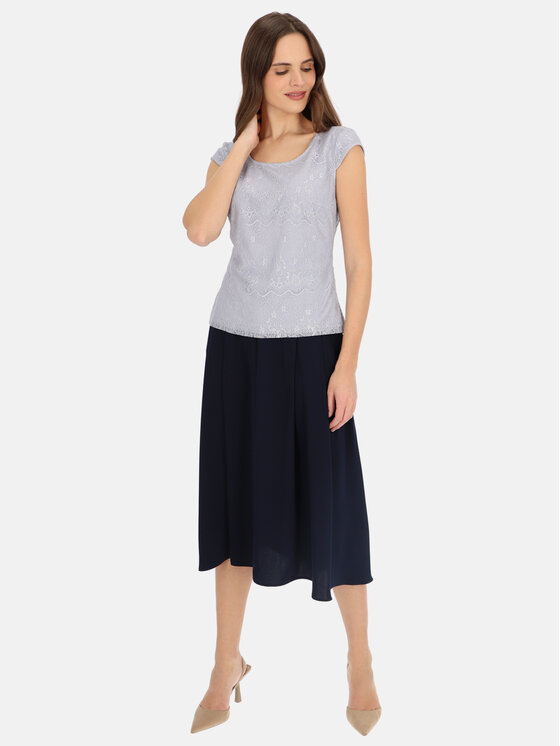 Potis & Verso Potis & Verso Bluzka Ara Szary Regular Fit
