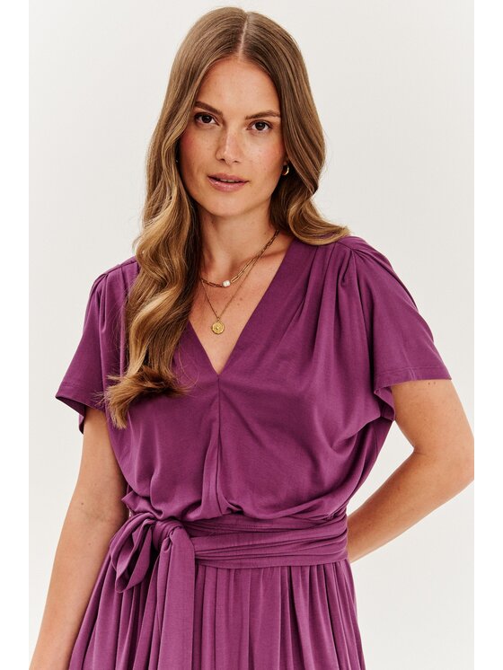 NAOKO NAOKO Sukienka codzienna Midnight Dahlia Fioletowy Regular Fit