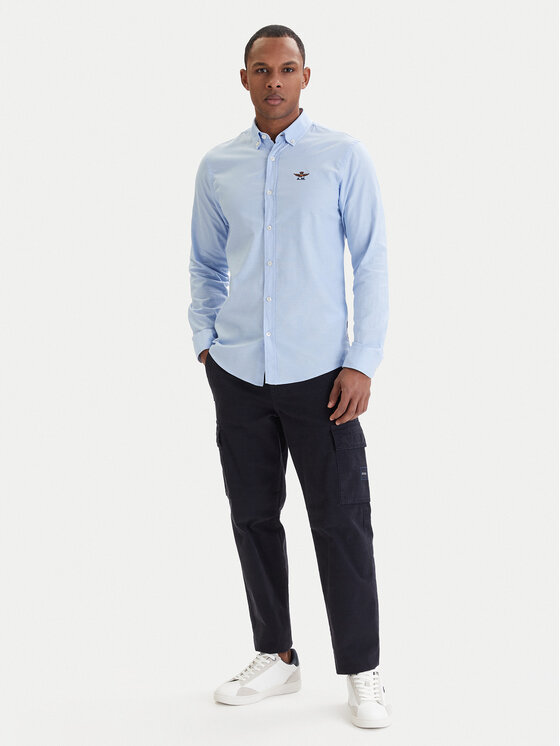 Aeronautica Militare Aeronautica Militare Košile 261CA1320UCT03532 Světle modrá Regular Fit