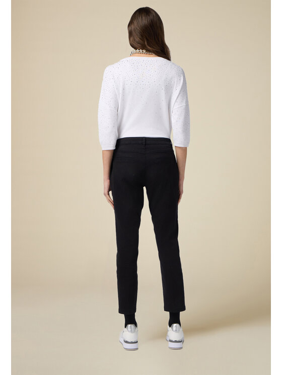 Oltre Oltre Spodnie materiałowe P785R008238N033 Czarny Regular Fit