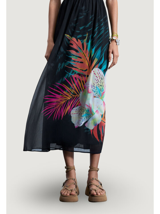 Desigual Desigual Φόρεμα καθημερινό VEST_SWIM-DAIKIRI HALTER Μαύρο Casual Fit