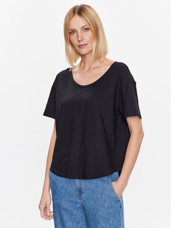 United Colors Of Benetton Tricou 3BVXD1033 Negru Relaxed Fit