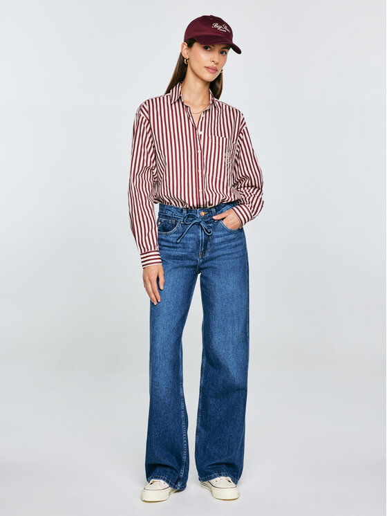 BIG STAR BIG STAR Koszula TINA Bordowy Oversize
