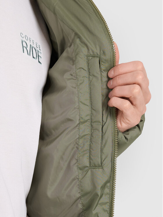 4F 4F Kurtka puchowa MIDSHOP TEXTILE Khaki Regular Fit