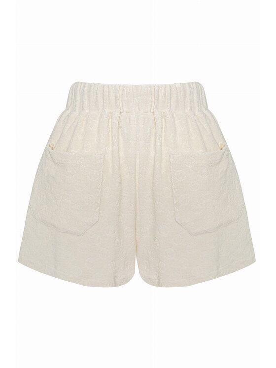 Magda Matyja Magda Matyja Szorty materiałowe Mauritius Bottom Butter Beżowy Oversize