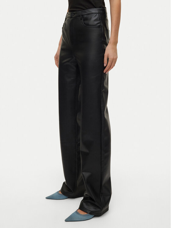 Vero Moda Vero Moda Hlače od imitacije kože Tessa 10310878 Crna Wide Leg