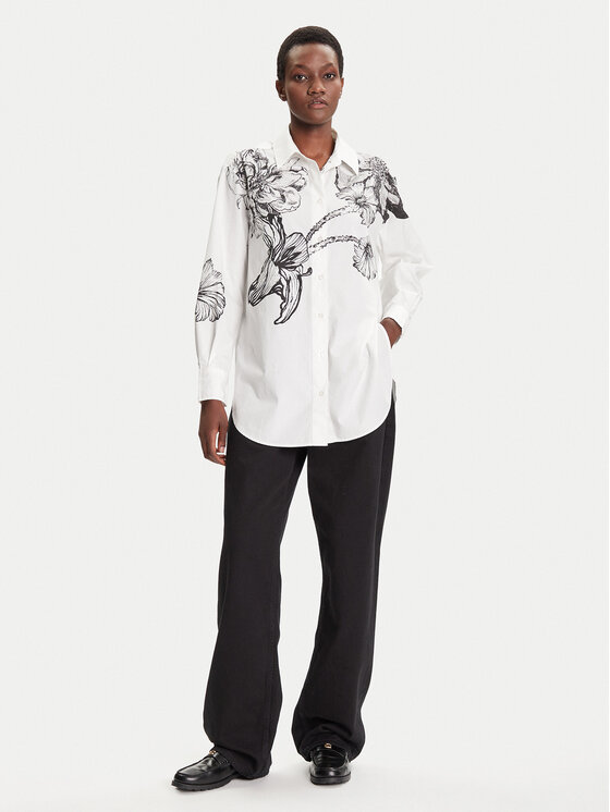 Desigual Desigual Koszula Byn Lacroix 25WWCW07 Biały Loose Fit