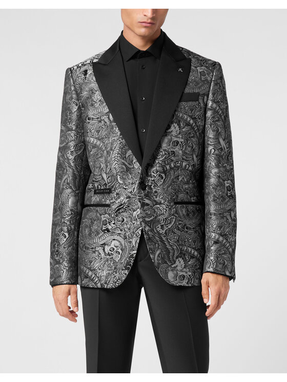 PHILIPP PLEIN PHILIPP PLEIN Marynarka 9767 Czarny Fitted Fit