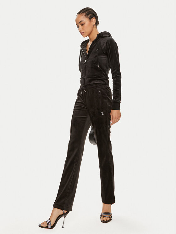 Juicy Couture Juicy Couture Donji dio trenerke Tina JCAPW045 Crna Regular Fit