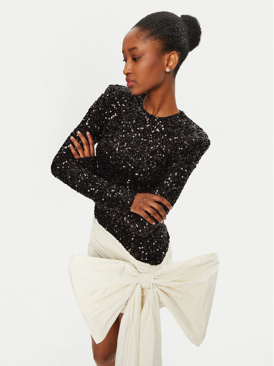 ROTATE ROTATE Kokteilinė suknelė 113998100 Juoda Slim Fit