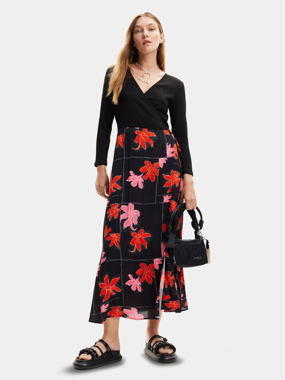 Desigual Desigual Sukienka letnia Memphis 24SWVW37 Czarny Regular Fit