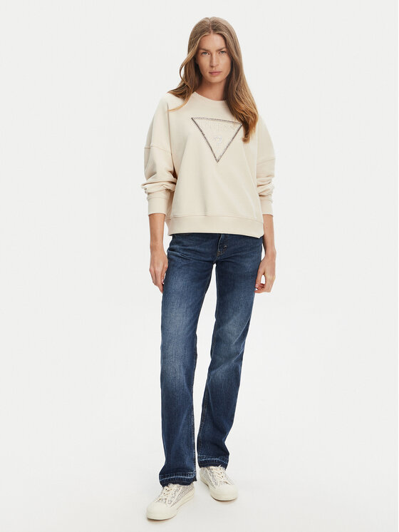 Guess Guess Μπλούζα W5YQ04 KC8I0 Μπεζ Regular Fit