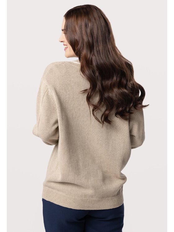 QUIOSQUE QUIOSQUE Sweter 6UF001 Beżowy Regular Fit