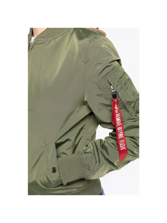 Alpha Industries Alpha Industries Kurtka przejściowa Ma-1 TT Wmn Zielony Classic Fit