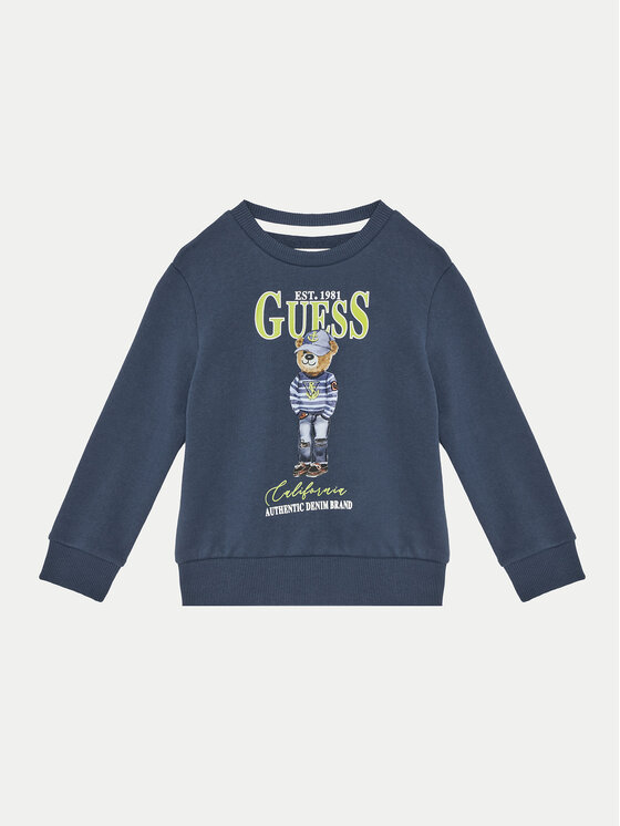 Guess Guess Суитшърт N5RQ05 KAD74 Тъмносин Regular Fit