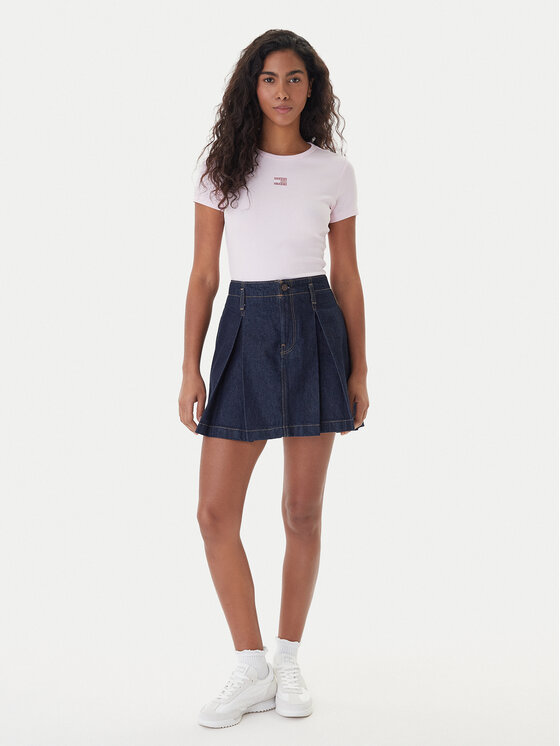 Tommy Jeans Tommy Jeans Marškinėliai Badge DW0DW17881 Rožinė Slim Fit