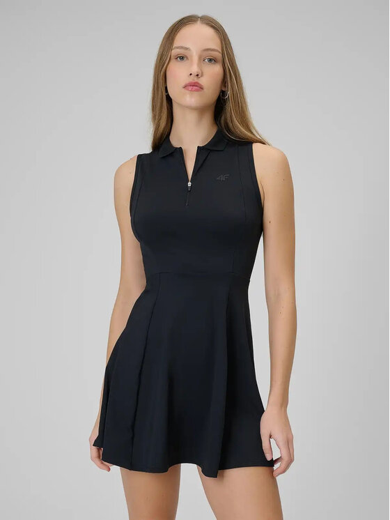 4F 4F Sukienka letnia 4FWSS26TDREF183-20 Czarny Active Fit