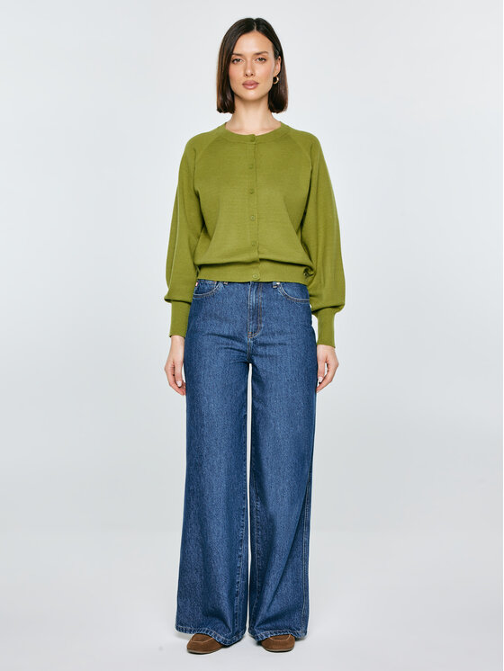 BIG STAR BIG STAR Kardigan SUZANA Zielony Basic Fit