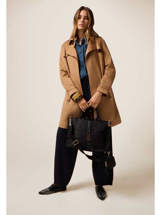 Oltre Oltre Giacca in similpelle R332J000293N002 Écru Baggy Fit