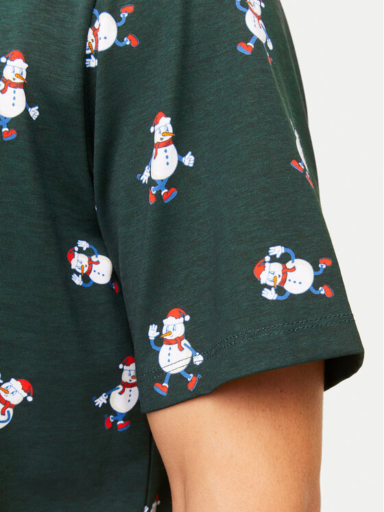 Jack & Jones Jack & Jones T-Shirt Xmas Merry 12265399 Zielony Standard Fit