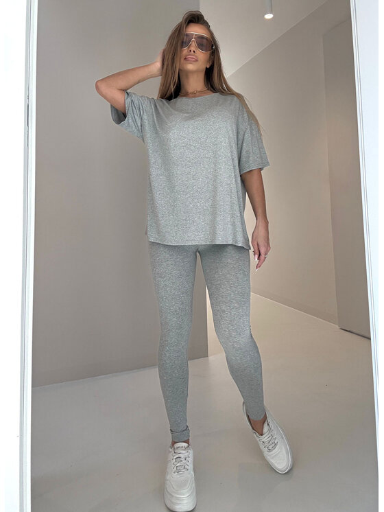 Agatha Studio Agatha Studio Komplet bluzka i spodnie A26SS-KA-K28 Szary Regular Fit