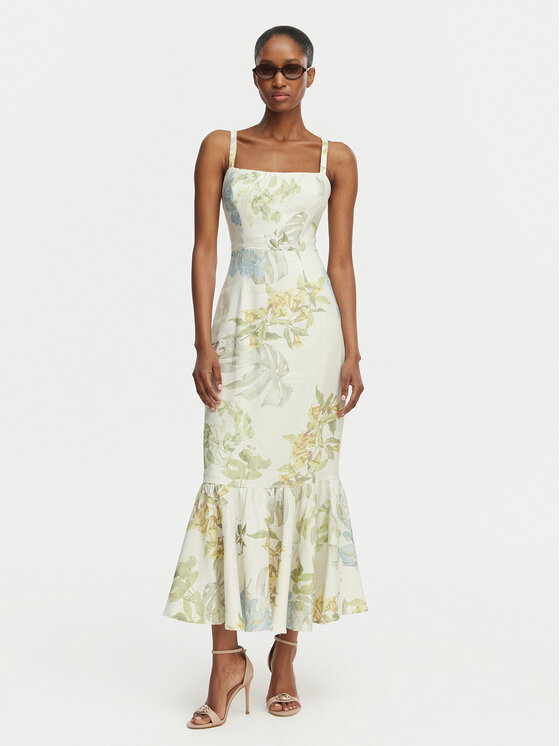 Guess Guess Kokteiļkleita W6GKA6 W2409 Gaiši bēša Regular Fit