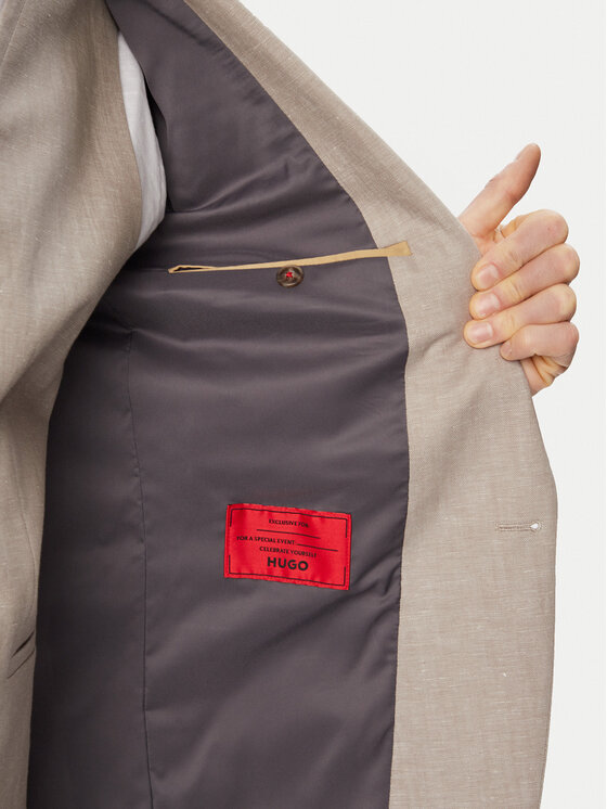 HUGO HUGO Costum Arti/Hesten242V1X 50559671 Bej Extra Slim Fit