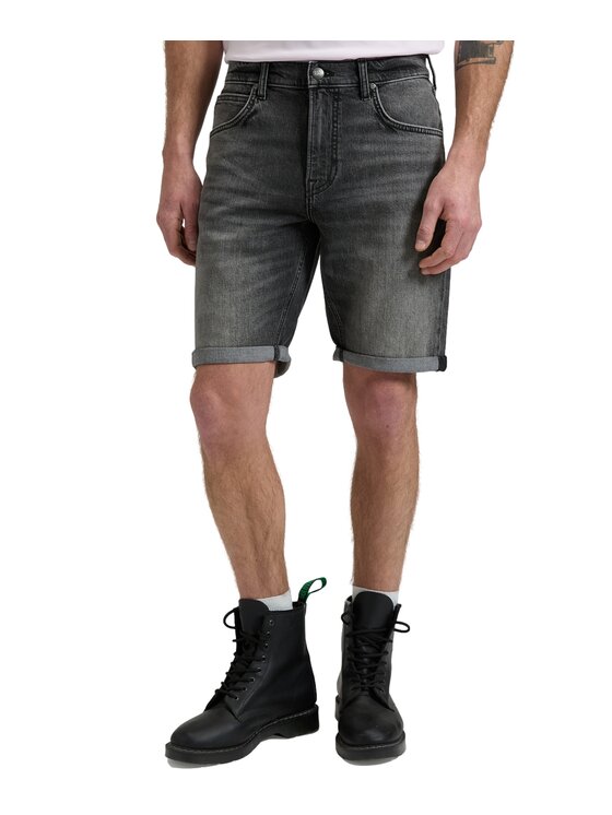 Lee Lee Szorty jeansowe 112376315 Szary Regular Fit